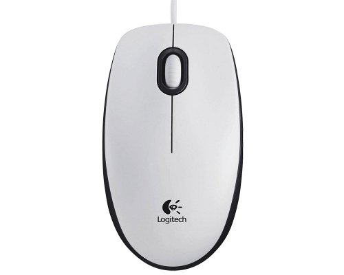 Logitech Mouse B100, optisch, 800 dpi, mit Scrollrad, 3 Tasten, weiß