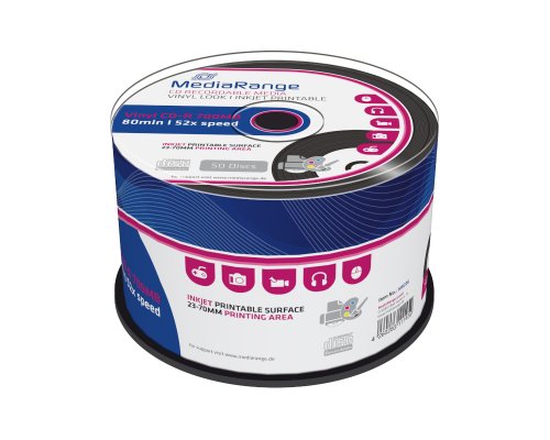 MediaRange CD-R in Vinyl-Optik (Schallplattenlook) Rohlinge-Spindel, 80Min./ 700MB/ 52x Inhalt: 50 CDs MR226