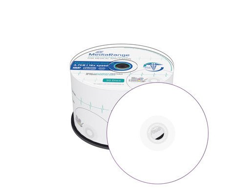 MediaRange DVD-R 4,7GB 16x vollflächig bedruckbar (Inkjet) Cake50 MR429