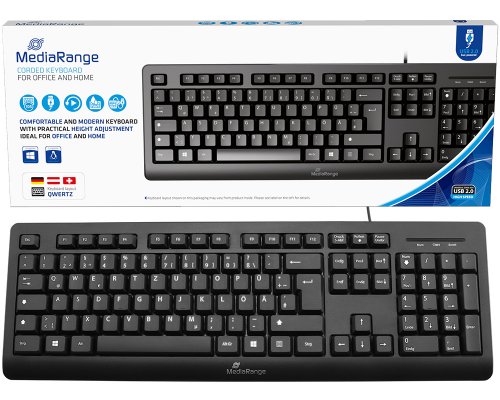 MediaRange kabelgebundene Tastatur deutsch (QWERTZ) schwarz MROS109