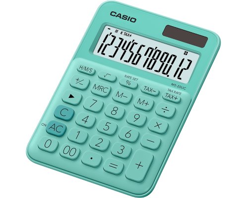 Casio Tischrechner MS20UC-GN in der Farbe grün mit Solarfunktion