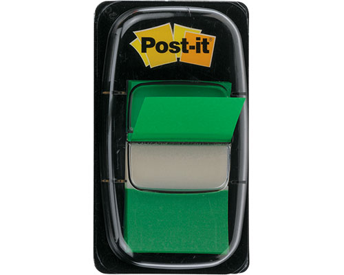 Post-it Index 680 Haftmarker grün 25,4 x 43,2mm - 50 Stück im Spender
