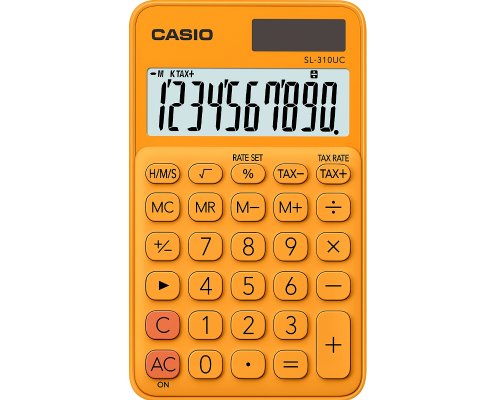 Casio Tischrechner SL-310UC-RG in der Farbe orange mit Solarfunktion