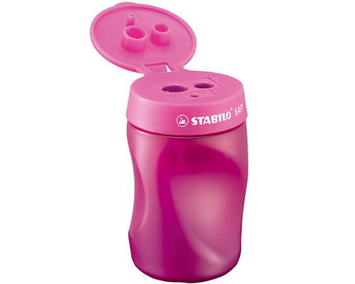 Ergonomischer Dreiloch-Dosenspitzer STABILO® EASYsharpener pink für Linkshänder