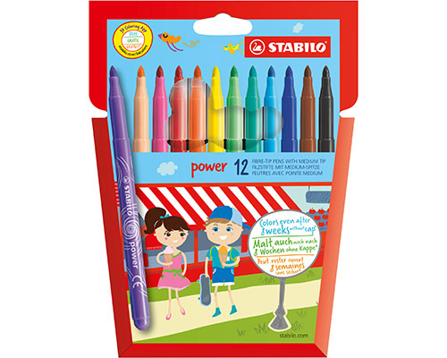 12 Filzstifte STABILO® power, Kartonetui