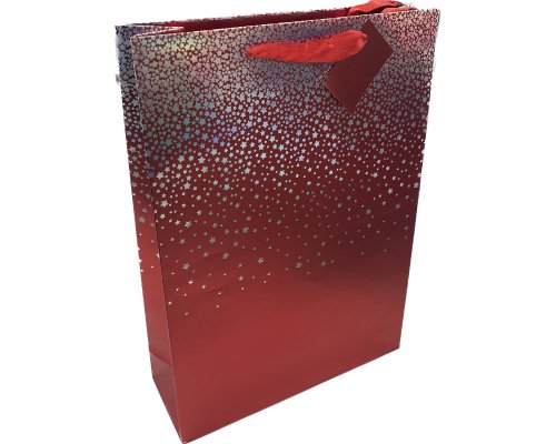 Geschenktüte Weihnachten - Motiv: Sterne - Größe: 34,5 x 25 x 8,5 cm