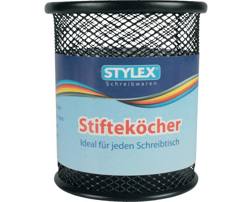 Stylex Stifteköcher aus Metall (Schwarz oder silber, rund oder eckig)