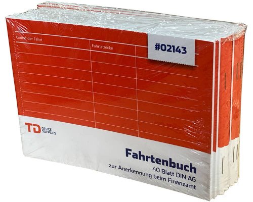10 Fahrtenbücher A6-Quer 40 Blatt