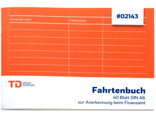 Fahrtenbuch A6-Quer 40 Blatt