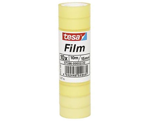 10 Rollen Tesafilm 10m:15mm transparent