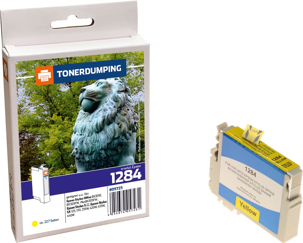 Kompatibel mit Epson T1284 Druckerpatrone Gelb [modell] von TONERDUMPING
