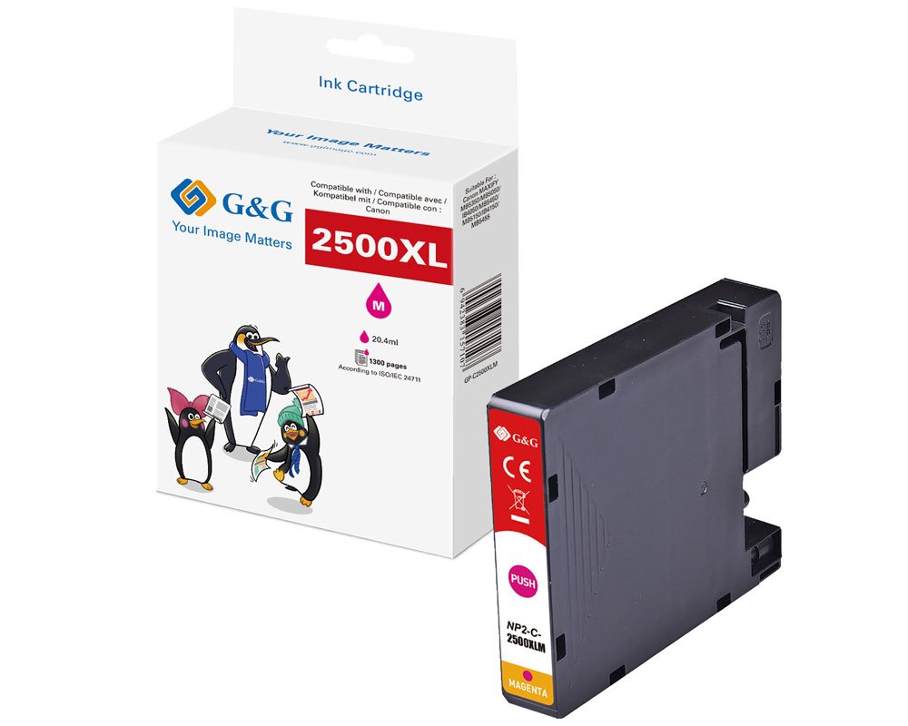 Kompatibel mit Canon PGI-2500XLM/ 9266B001 XL-Druckerpatrone Magenta [modell] - Marke: G&G