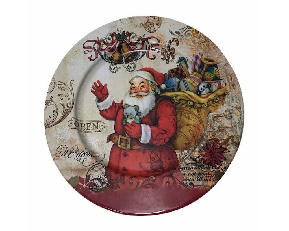 Idena Gebäckteller Santa Ø 33cm mit winkenden Santa