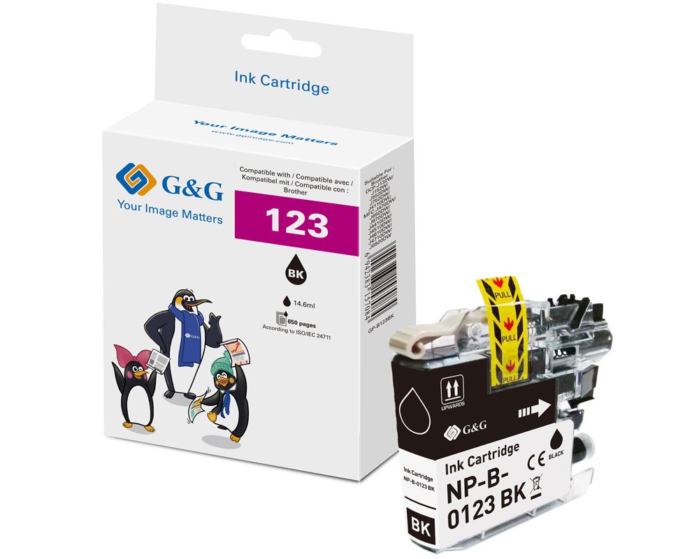 Kompatibel mit Brother LC-123BK Druckerpatrone Schwarz [modell] - Marke: G&G
