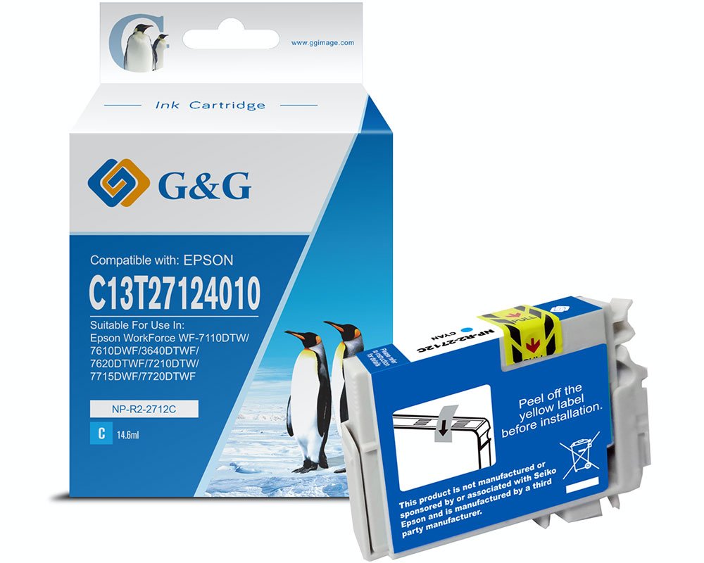 Kompatibel mit Epson 27XL/ T2712/ C13T27124012 Druckerpatrone Cyan [modell] - Marke: G&G
