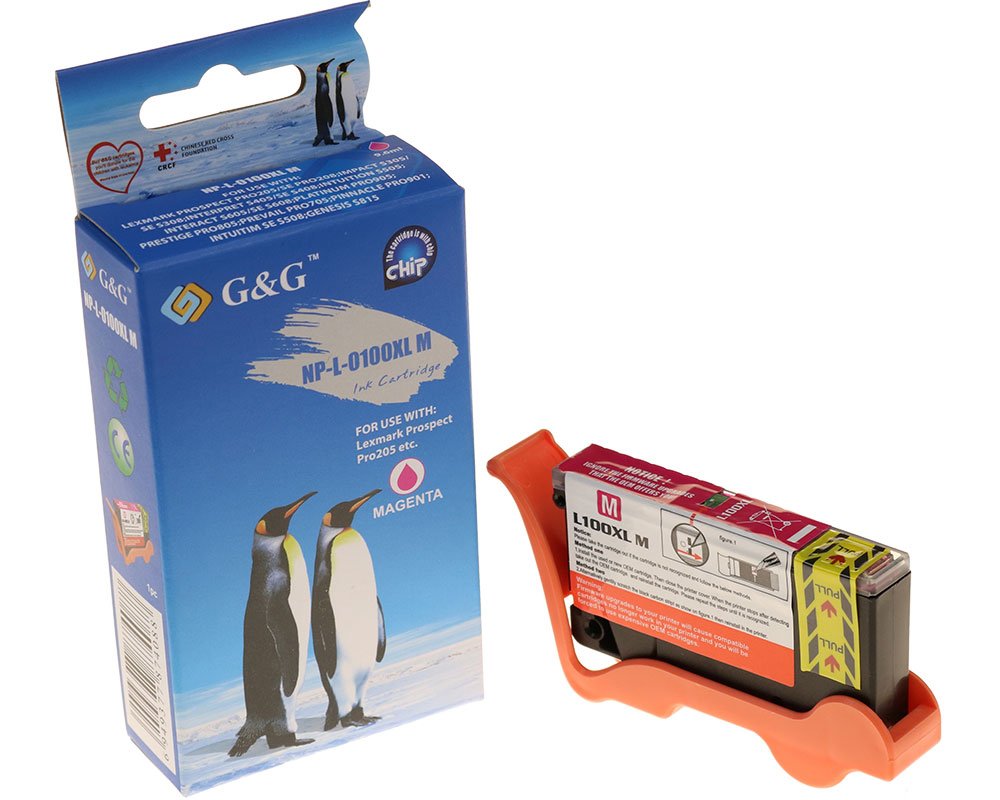 Kompatibel mit Lexmark 100XL/ 14N1094E XL-Druckerpatrone Magenta [modell] - Marke: G&G