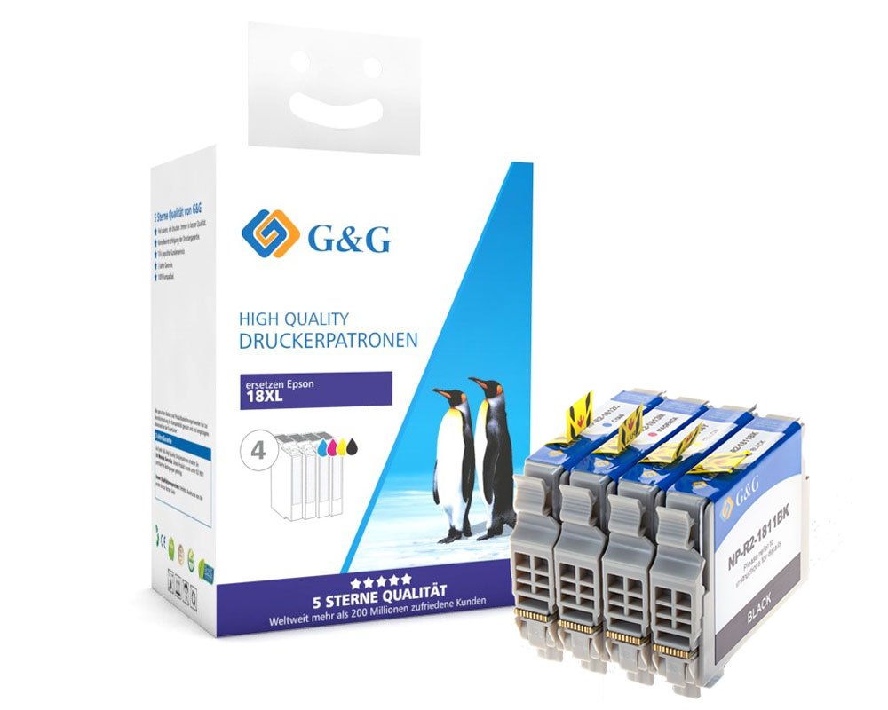 G&G 4x XL-Druckerpatronen ersetzen Epson 18XL/ T1816