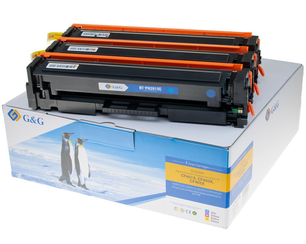 Kompatibel mit HP 201X / CF253XM Toner Dreierpack: 1x Cyan, 1x Magenta, 1x Gelb [modell] - Marke: G&G