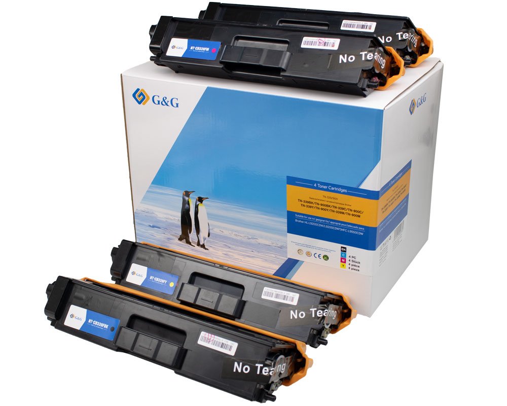 Kompatibel mit Brother TN-329 / TN-900 Toner 4er-Set: 1x Schwarz, 1x Cyan, 1x Magenta, 1x Gelb [modell] - Marke: G&G
