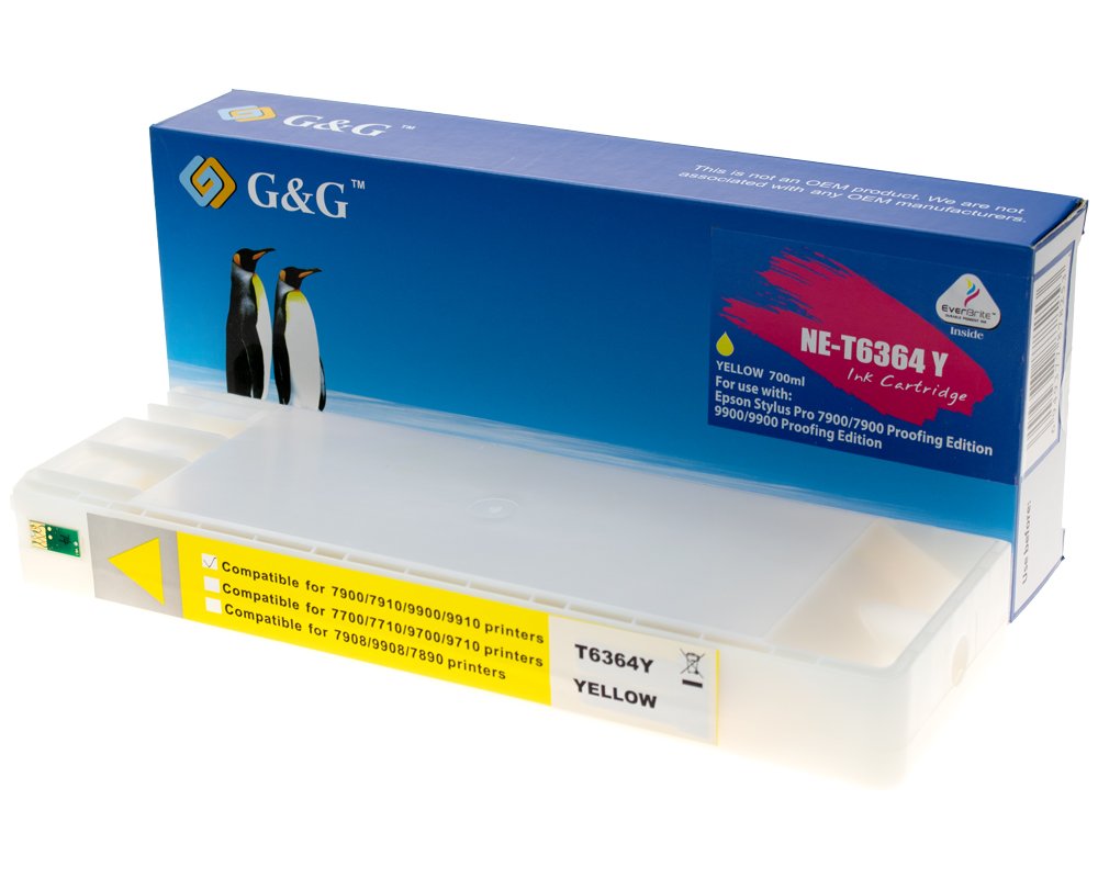 Kompatibel mit Epson T6364 / C13T636400 Druckerpatrone Gelb [modell] - Marke: G&G