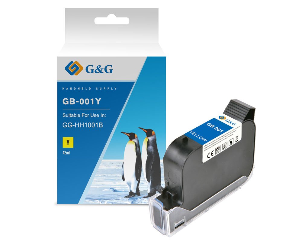 G&G original Handheld Druckerpatrone GB-001Y Gelb permanent/ wasserfest [modell]