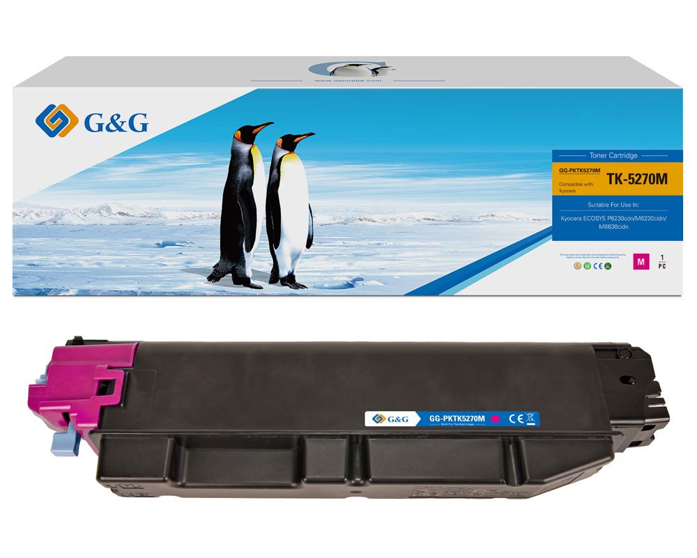 Kompatibel mit Kyocera TK-5270M Toner (6.000 Seiten) Magenta [modell] Marke: G&G