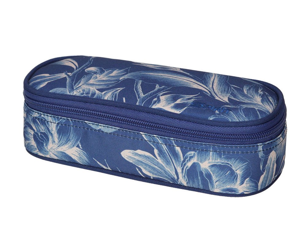 Etui-Box XL: My Bag, blue Flower, mit Reißverschluss