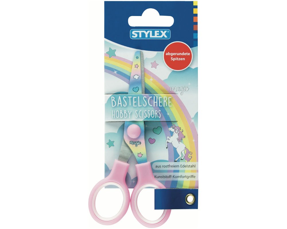 Stylex Design-Bastelschere/ Kinderschere, abgerundete Ecken, bedruckt