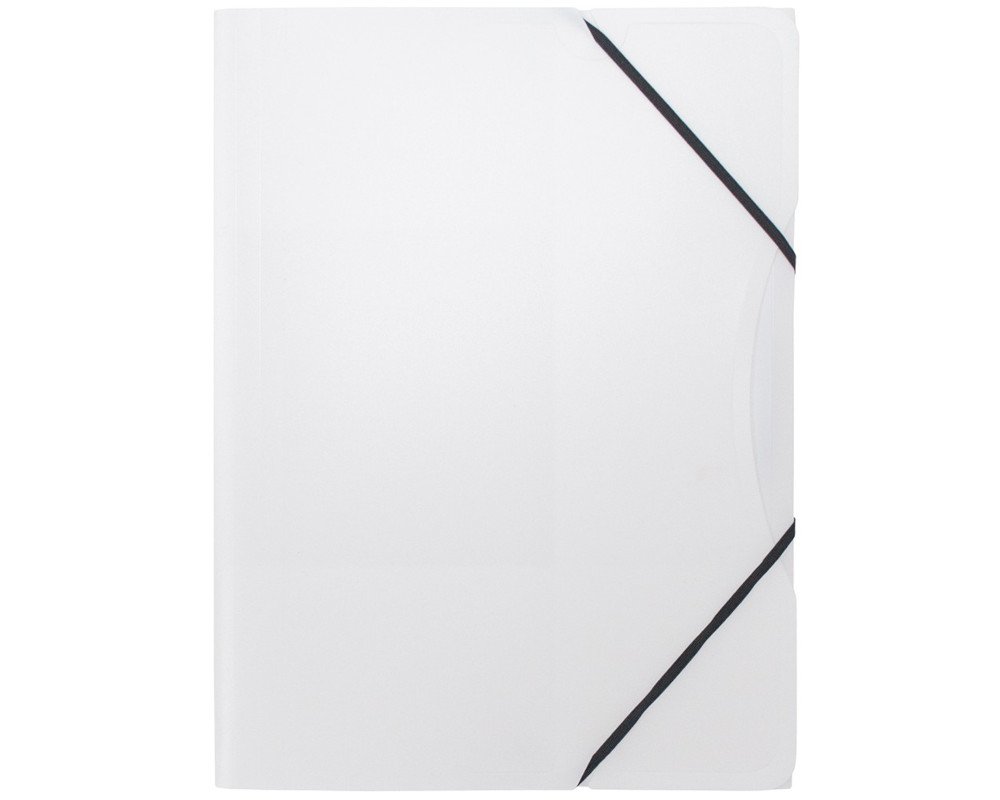 Sammelmappe/ Eckspanner für A4, aus Kunststoff (PP), 3 Einschlagklappen, weiß