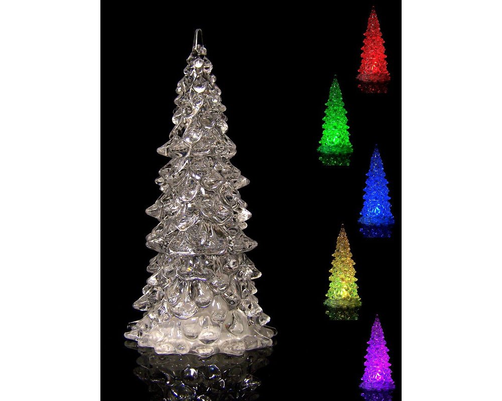 Weihnachtsbaum LED Acryl, klein (ca. 12,5cm) inkl. 3 CR2032-Batterien