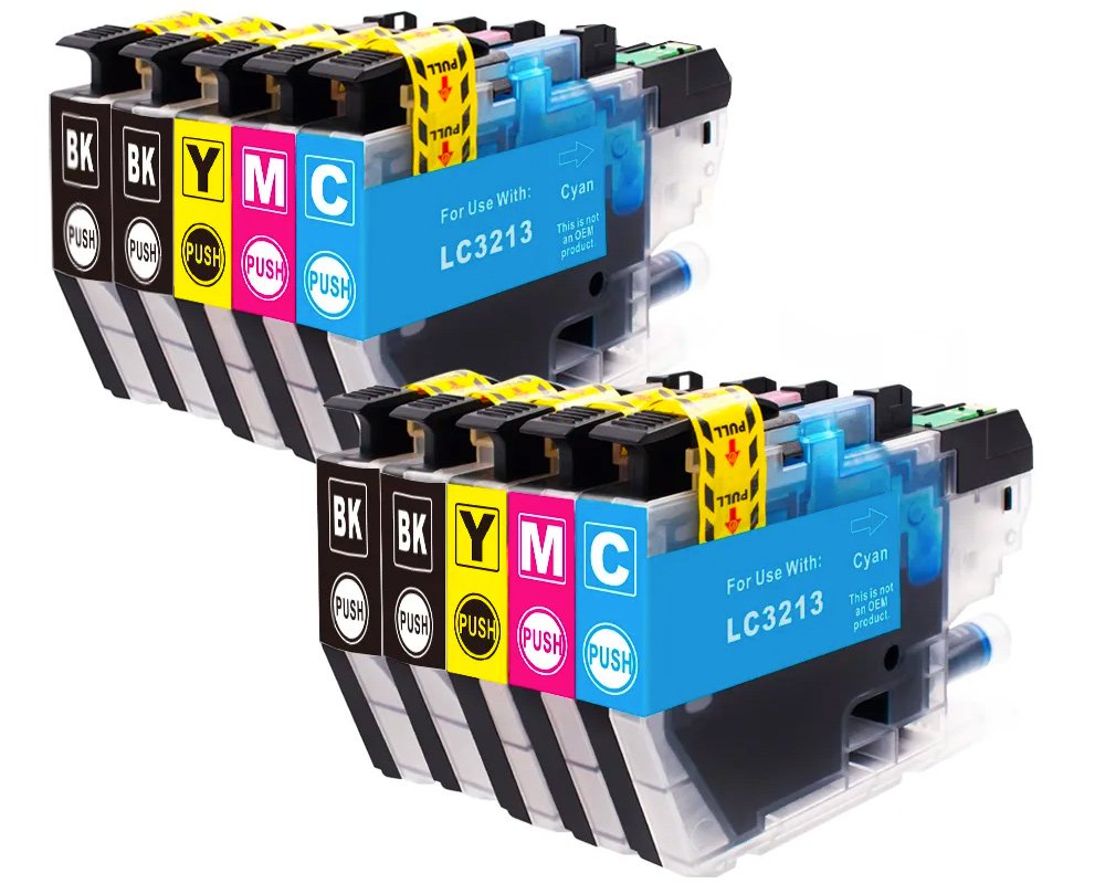 10 Druckerpatronen kompatibel mit Brother LC-3213VAL je 4x Schwarz + je 2x Cyan, Magenta, Gelb [modell] - Marke: TONERDUMPING