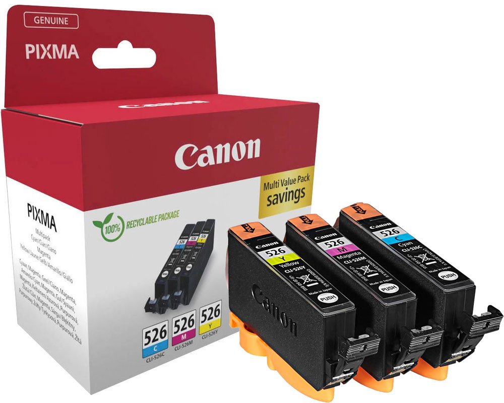 Canon CLI-526 Dreierpack 4541B018 [modell] Cyan, Magenta, Gelb