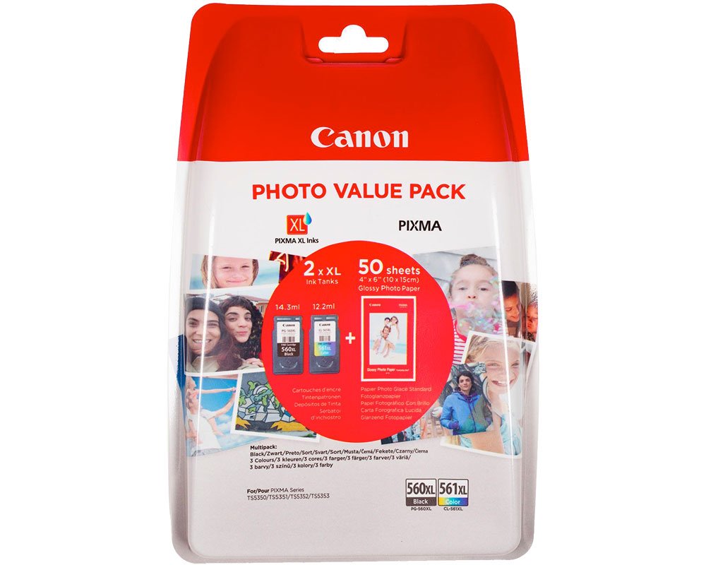 Canon PG-560XL/ CL-561XL Original-Druckerpatronen Multipack inkl. 50 Blatt Fotopapier [modell]