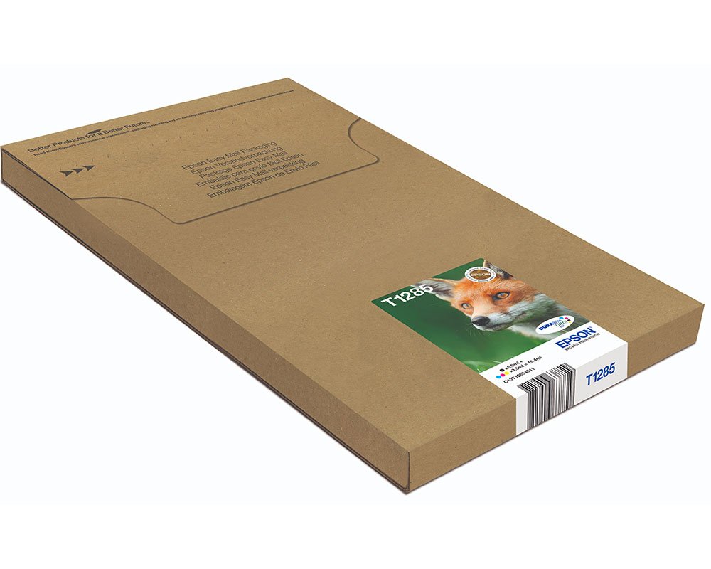 Epson T1285 Multipack Fuchs Tinte (Easy Mail Packung) Schwarz [modell] , Cyan, Magenta und Gelb