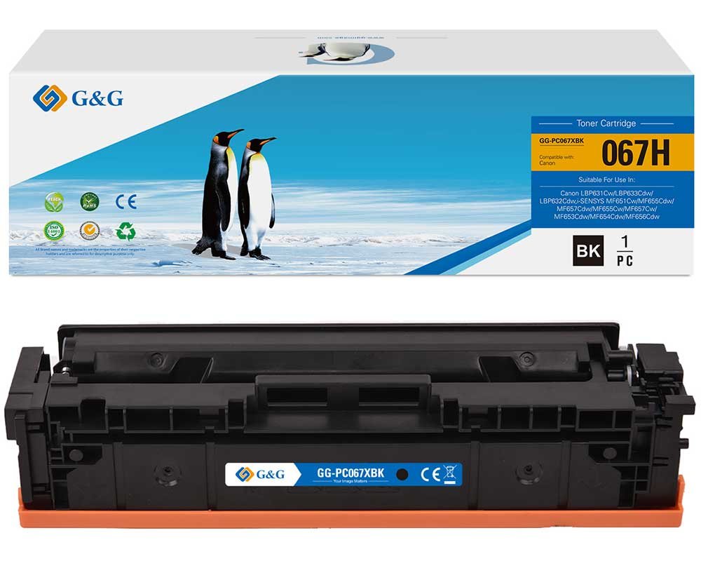 Kopmpatibel mit Canon 067H/ 5106C002 XL-Toner [modell] (3.130 Seiten) Schwarz - Marke: G&G