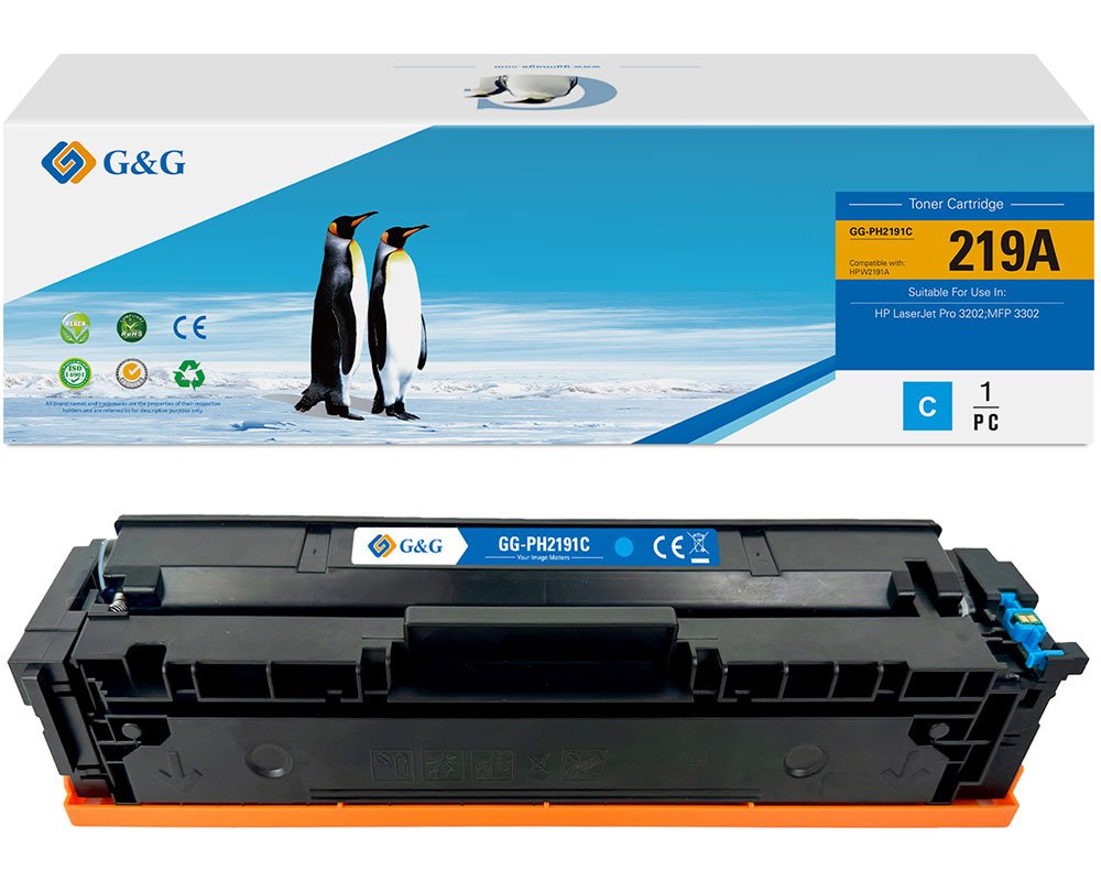 Kompatibel mit HP 219A Toner [modell] W2191A (1.200 Seiten) cyan - Marke: G&G