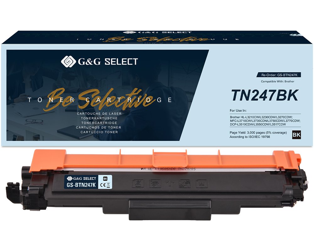 Kompatibel mit Brother TN-247BK Premium-Toner Schwarz [modell] - Marke: G&G Select