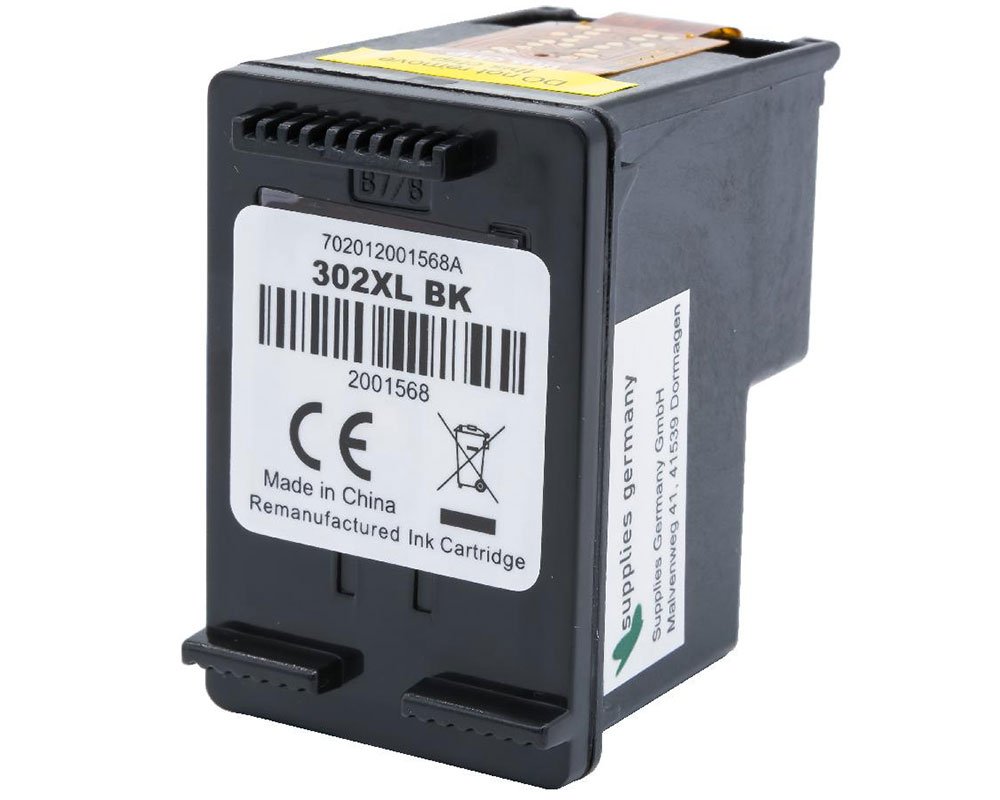 Kompatibel mit HP 302XL / F6U68AE XXL-Druckerpatrone Schwarz [modell] von TONERDUMPING