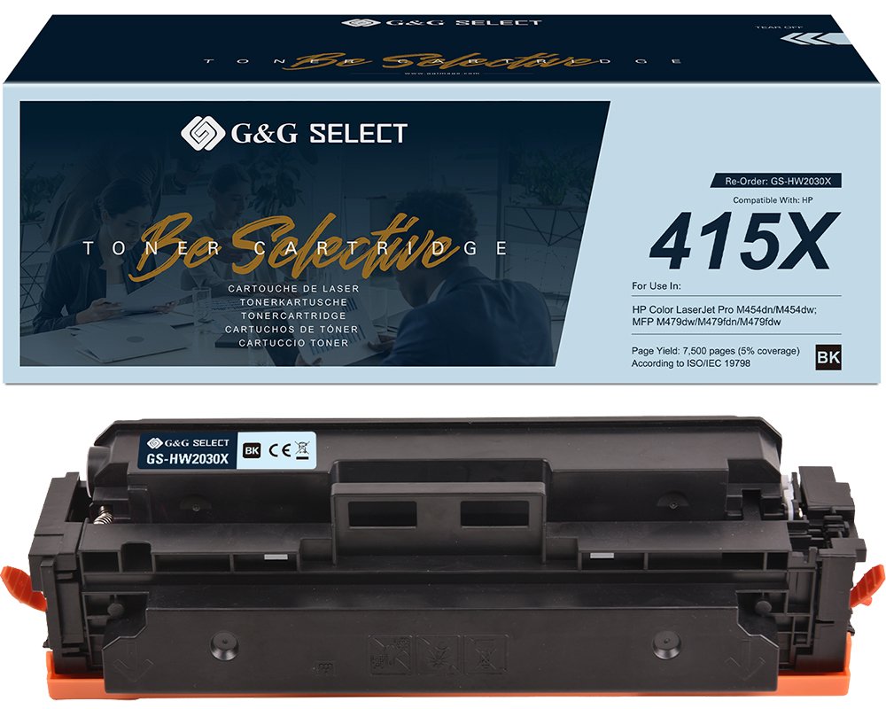 Kompatibel mit HP 415X / W2030X (MIT CHIP und Füllstandanzeige) XL-Premium-Toner Schwarz [modell] - Marke: G&G Select
