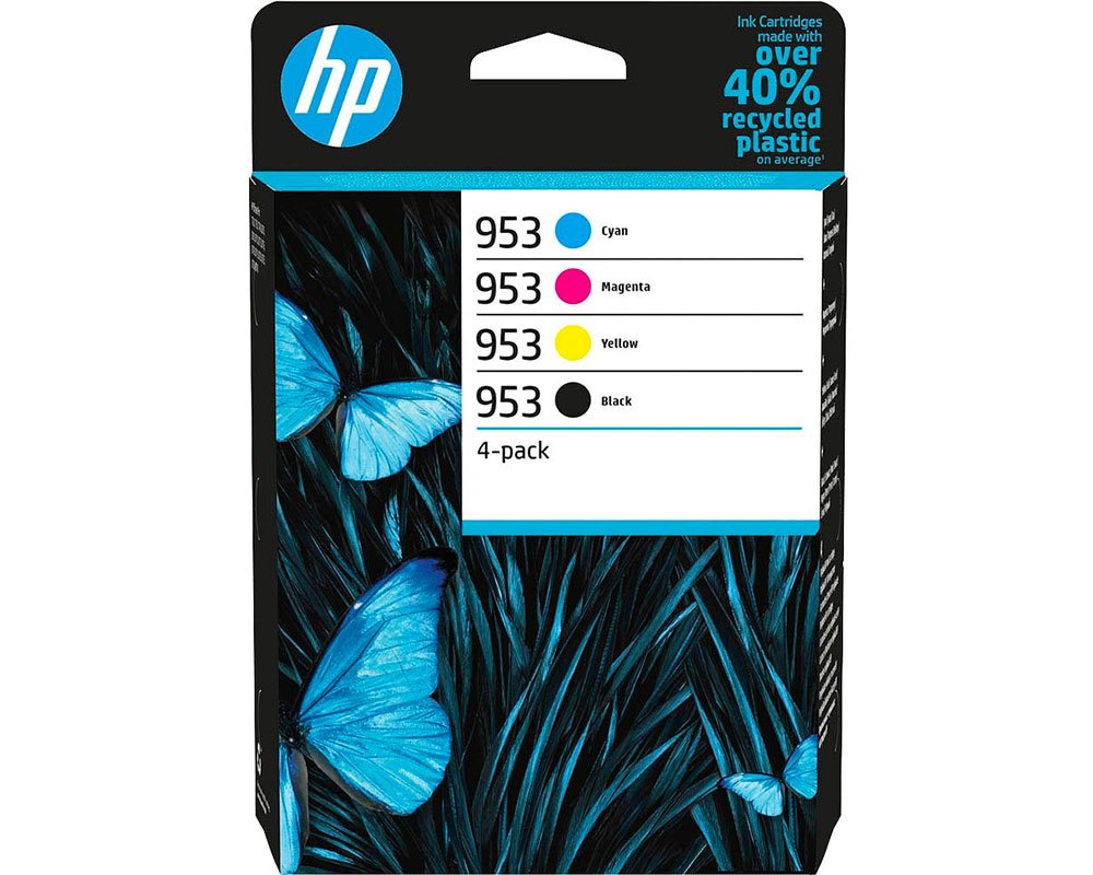 Original HP Druckerpatronen Viererpack 953 (6ZC69AE) [modell] Schwarz, Cyan, Magenta, Gelb