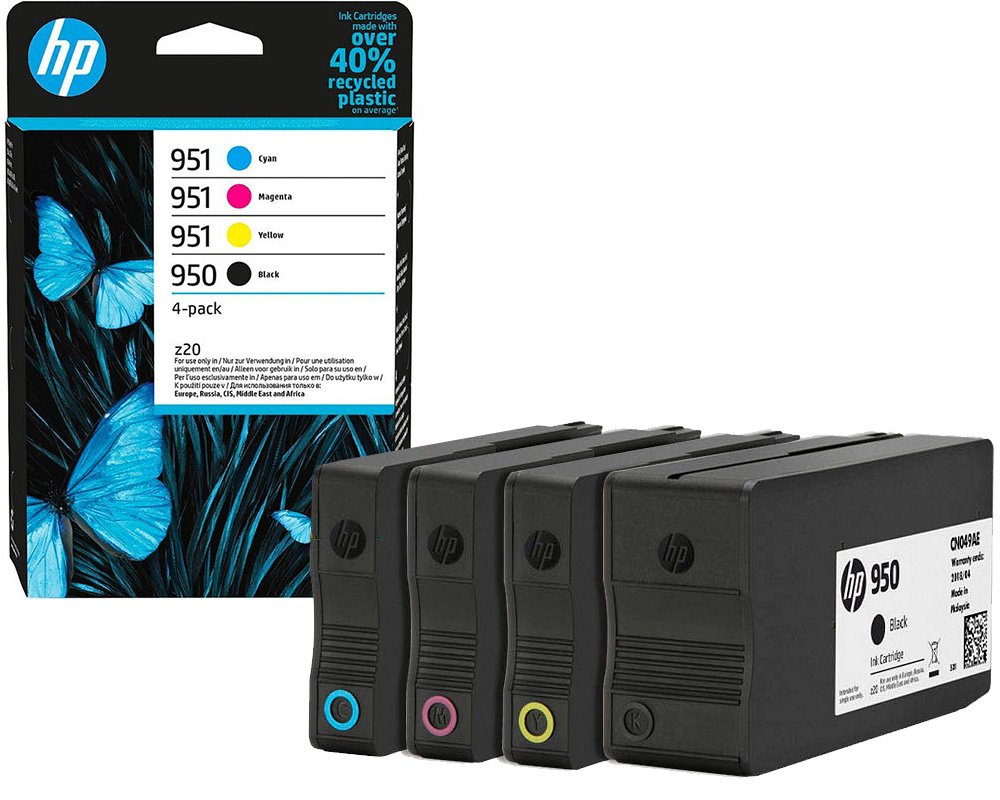 HP 950 + HP 951 Original-Viererpack (6ZC65AE) Schwarz, Cyan, Magenta, Gelb [modell]