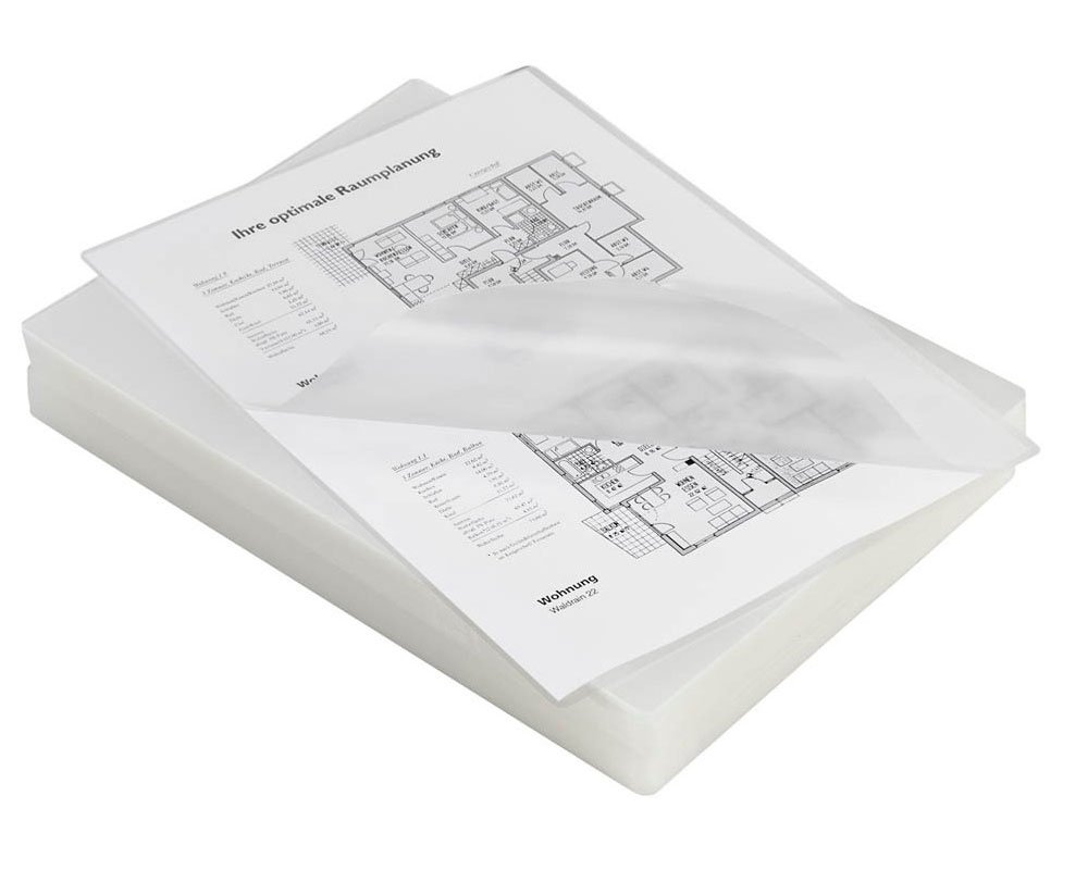 100 Laminierfolien für DIN-A4, Stärke: 75-80 Micron