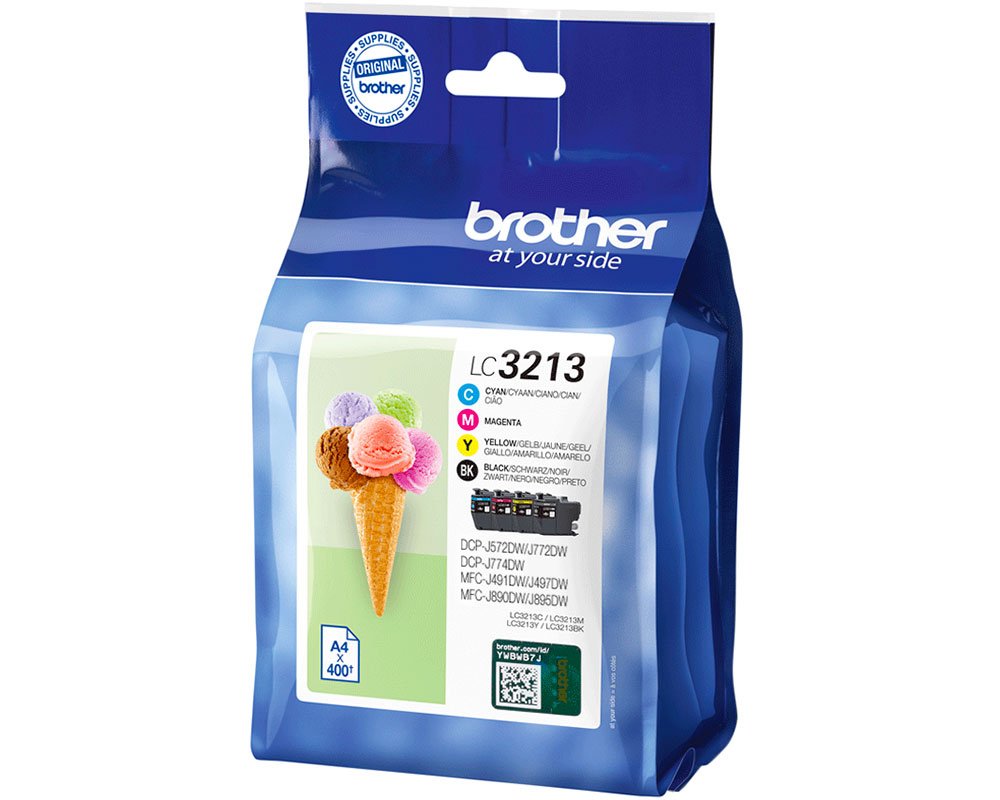 Multipack: Brother LC-3213VAL Tinte Schwarz [modell] , Cyan, Magenta, Gelb (400 Seiten)