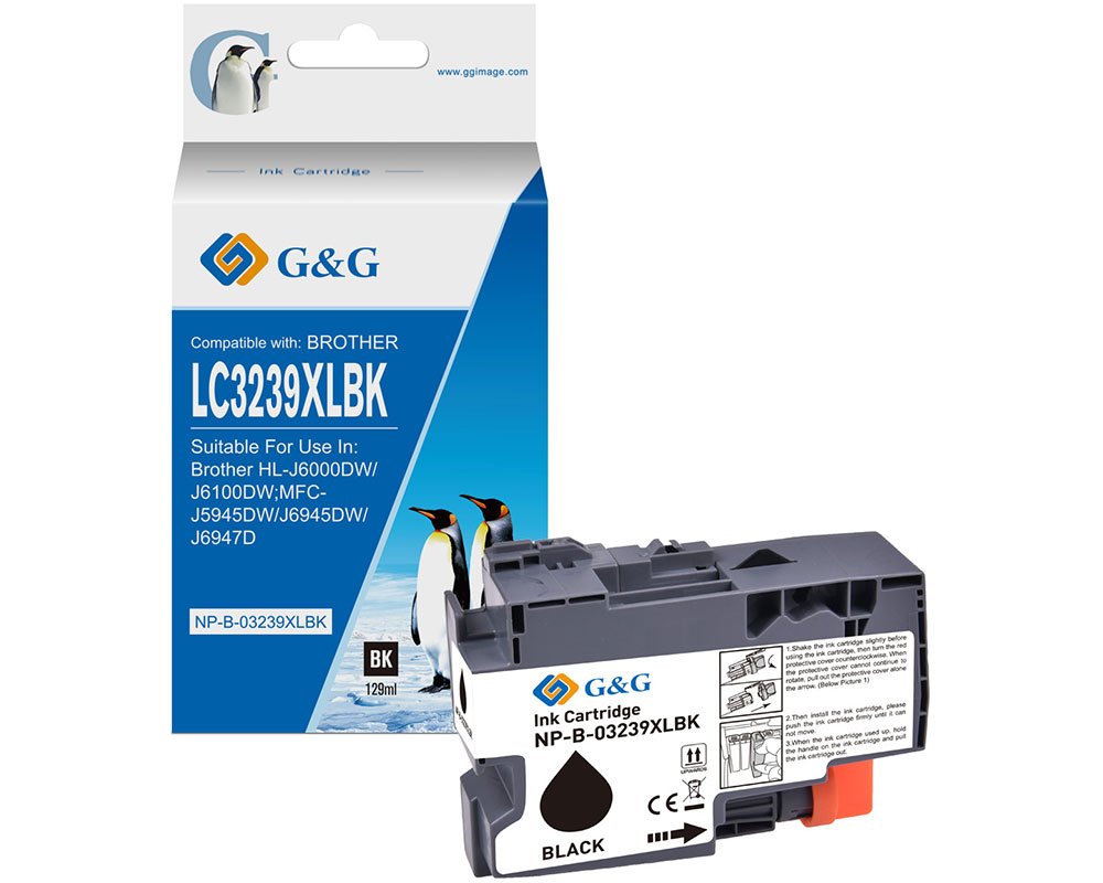 Kompatibel mit Brother LC-3239XL-BK XL-Druckerpatrone Schwarz [modell] - Marke: G&G