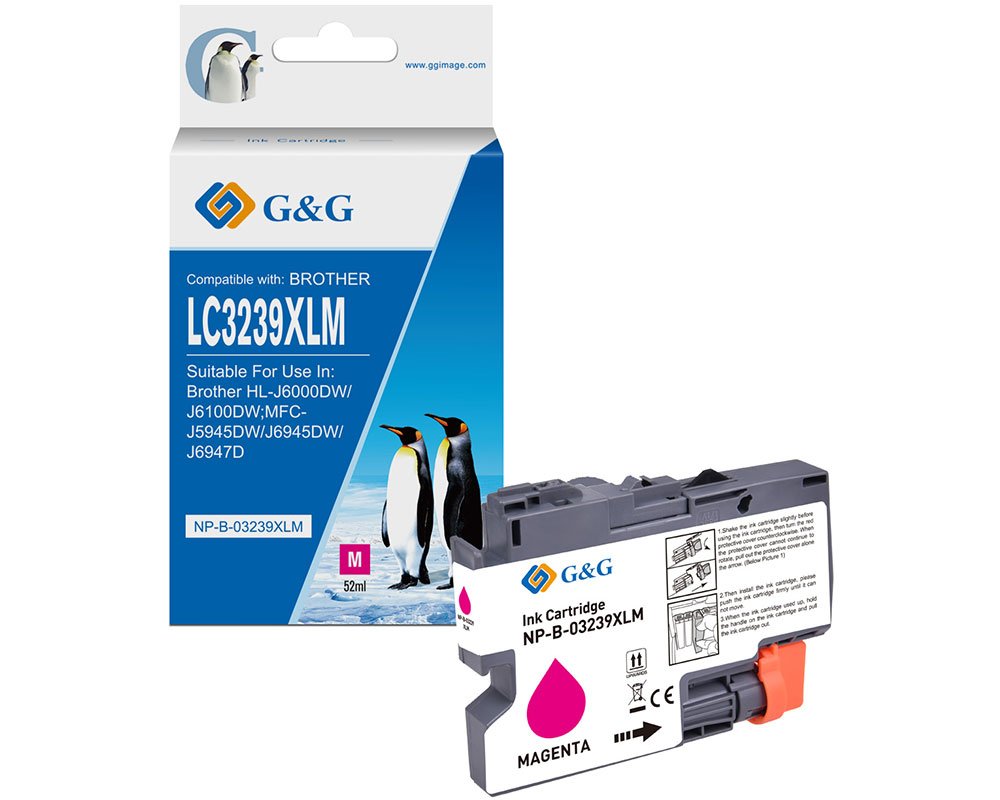 Kompatibel mit Brother LC-3239XL-M XL-Druckerpatrone Magenta [modell] - Marke: G&G