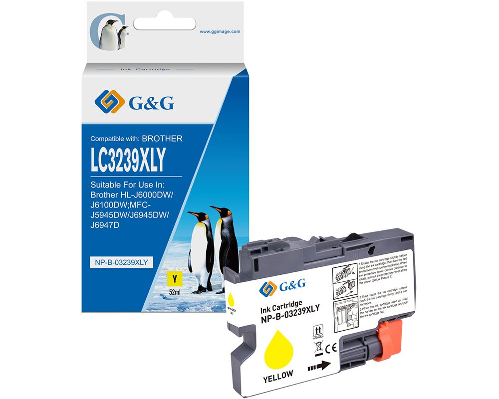Kompatibel mit Brother LC-3239XL-Y XL-Druckerpatrone Gelb [modell] - Marke: G&G