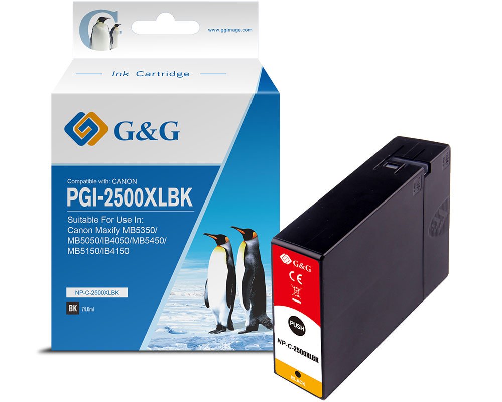 Kompatibel mit Canon PGI-2500XLBK/ 9264B001 XL-Druckerpatrone Schwarz [modell] - Marke: G&G