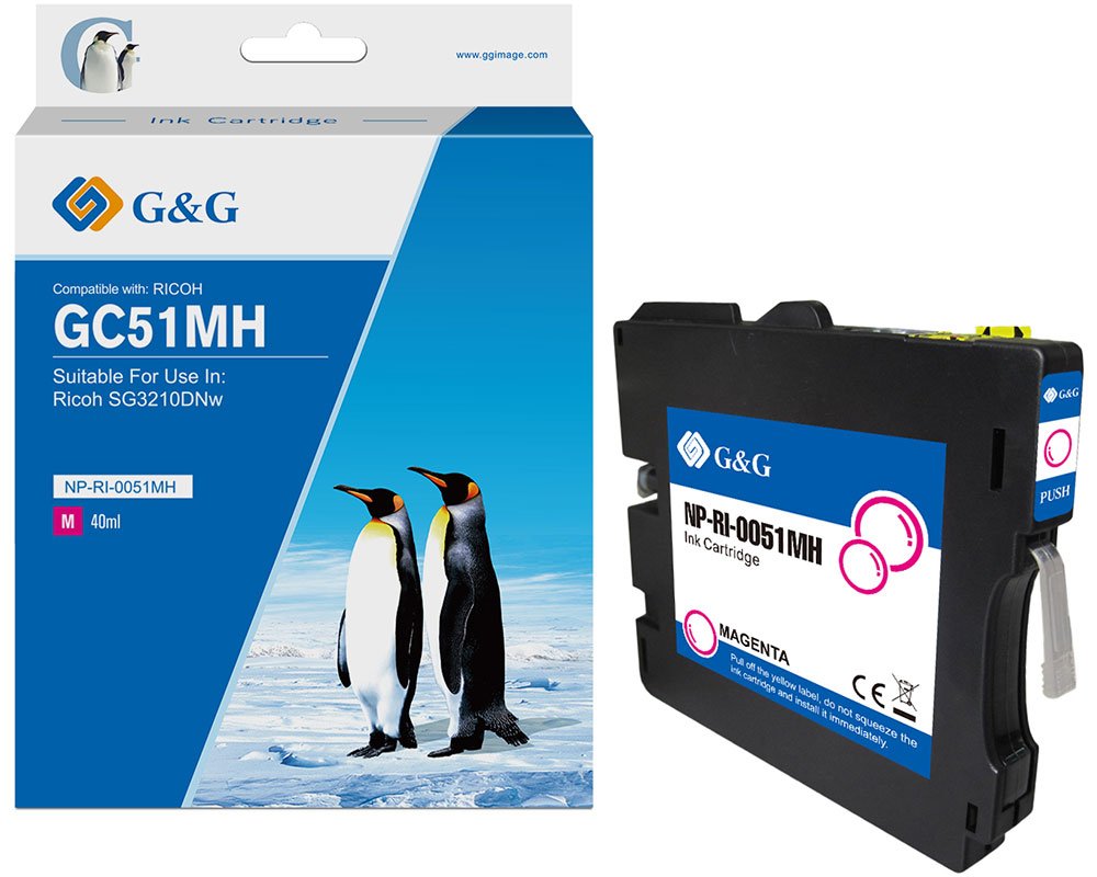 Kompatibel mit Ricoh GC51MH/ 405864 Druckerpatrone Magenta [modell] - Marke: G&G