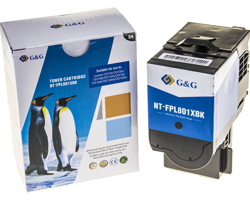Kompatibel mit Lexmark 802SK/ 802HK/ 802XK/ 80C2SK0/ 80C2HK0/ 80C2XK0 Toner Schwarz [modell] - Marke: G&G
