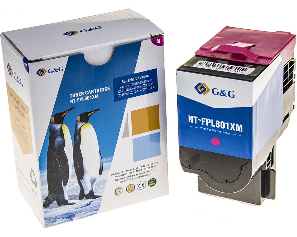 Kompatibel mit Lexmark 802SM/ 802HM/ 802XM/ 80C2SM0/ 80C2HM0/ 80C2XM0 Toner Magenta [modell] - Marke: G&G